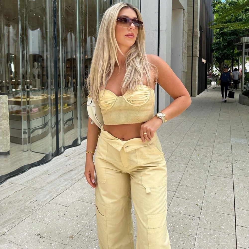 NWT Zara Linen Blend Crop Top